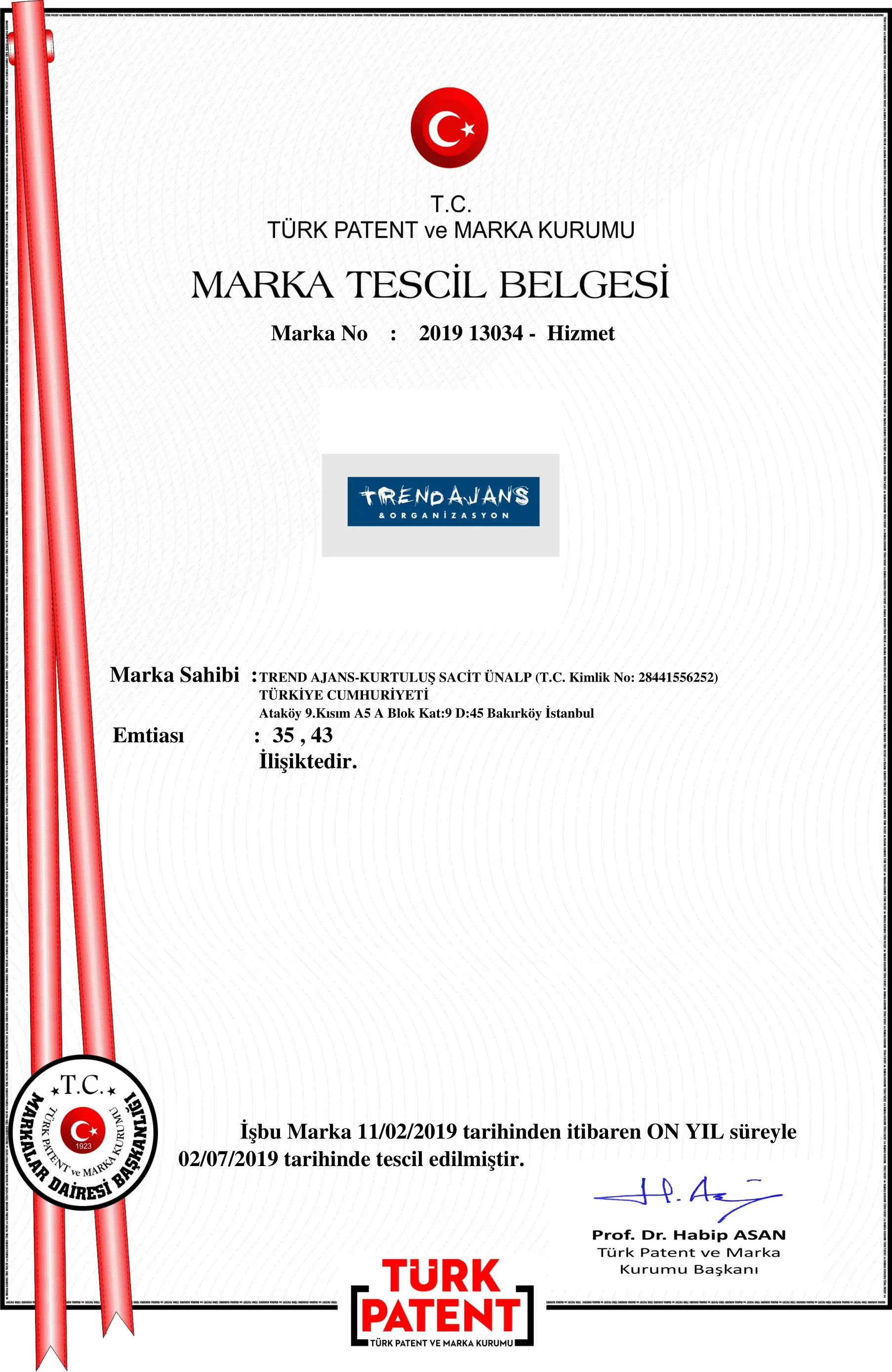 Tescil Belgesi